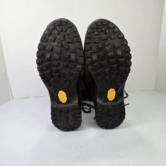 COACH Signature Women’s Sahara Monogram Canvas Suede Fur Vibram Snow Boots Sz 9 - Picture 11 of 14